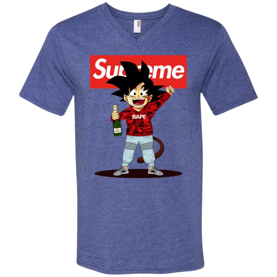 Supreme Songoku T-shirt Men V-Neck T-Shirt