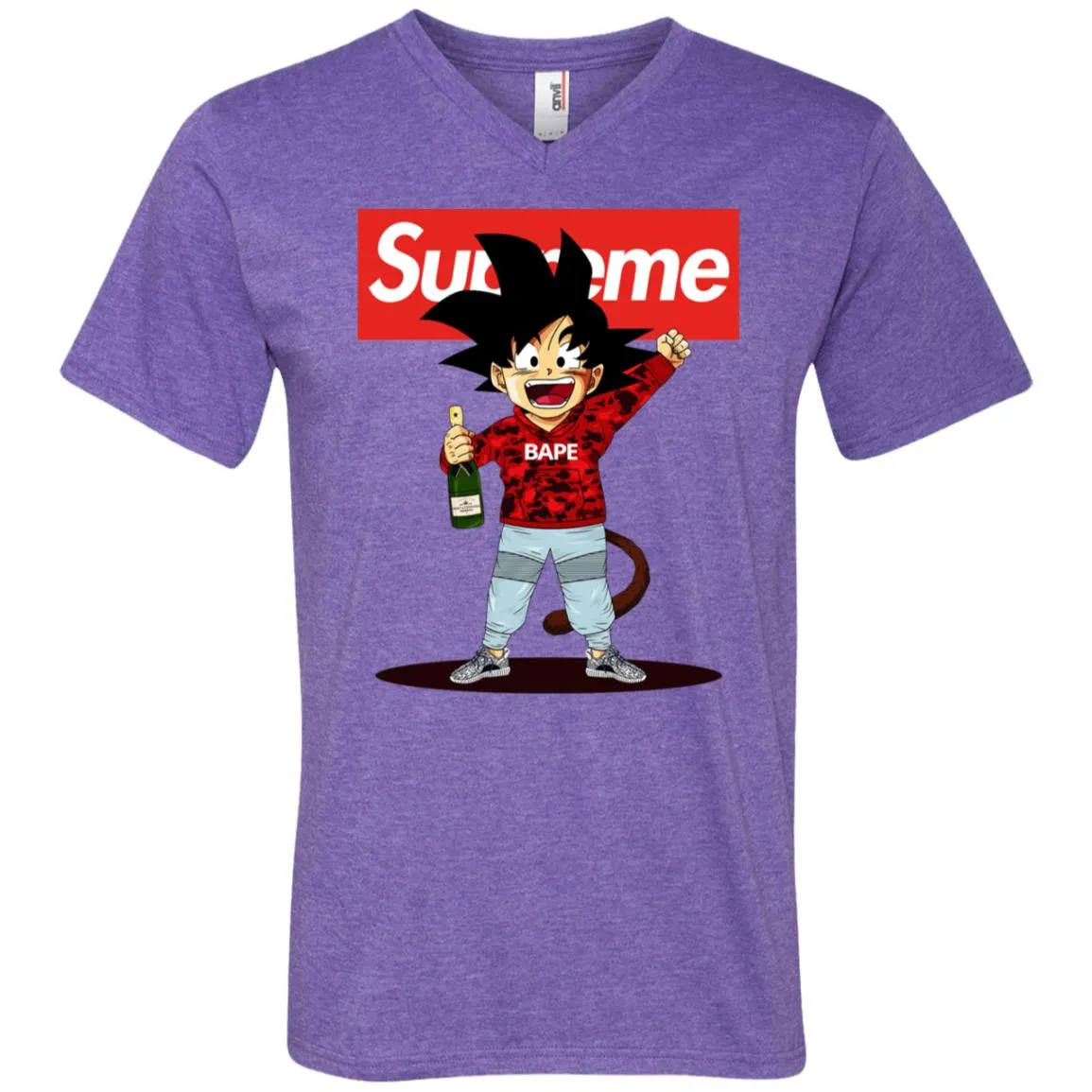 Supreme Songoku T-shirt Men V-Neck T-Shirt