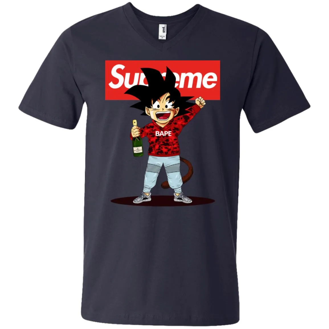 Supreme Songoku T-shirt Men V-Neck T-Shirt