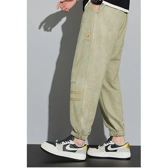 Tapered Suede Elastic Waist Versatile Sweatpant