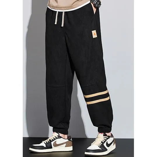 Tapered Suede Elastic Waist Versatile Sweatpant