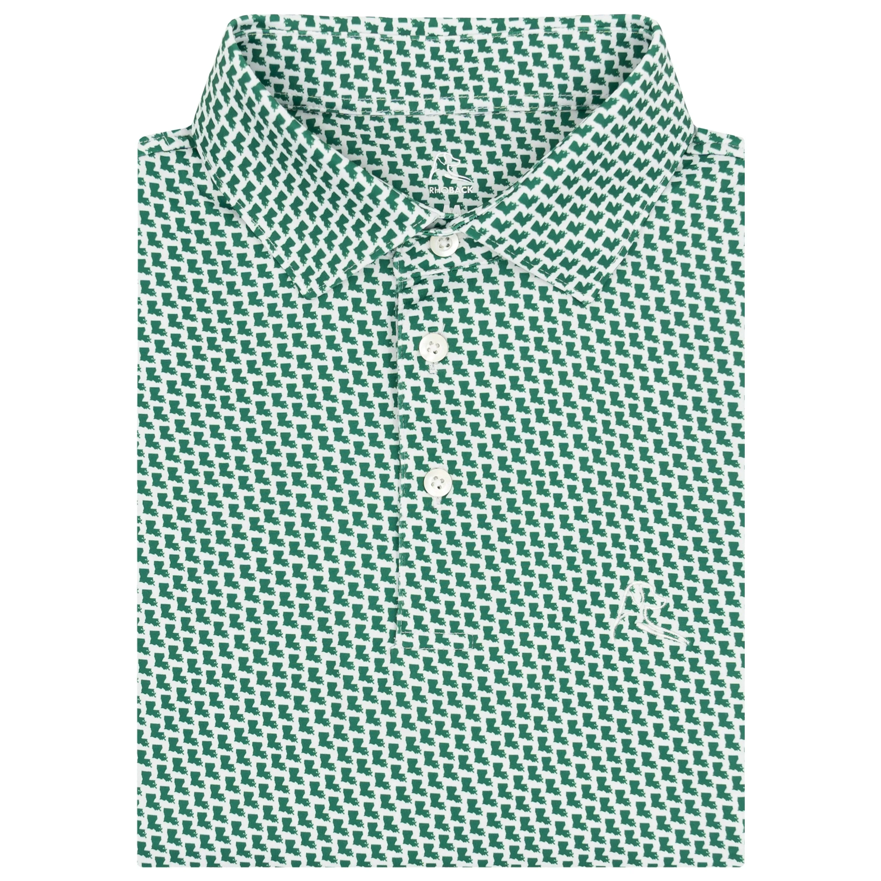 The Bayou | Performance Polo | The Bayou - Thyme Green/White