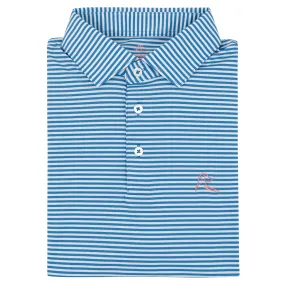 The Birdie Stripe | Performance Polo | The Birdie Stripe - Birdie Blue/White