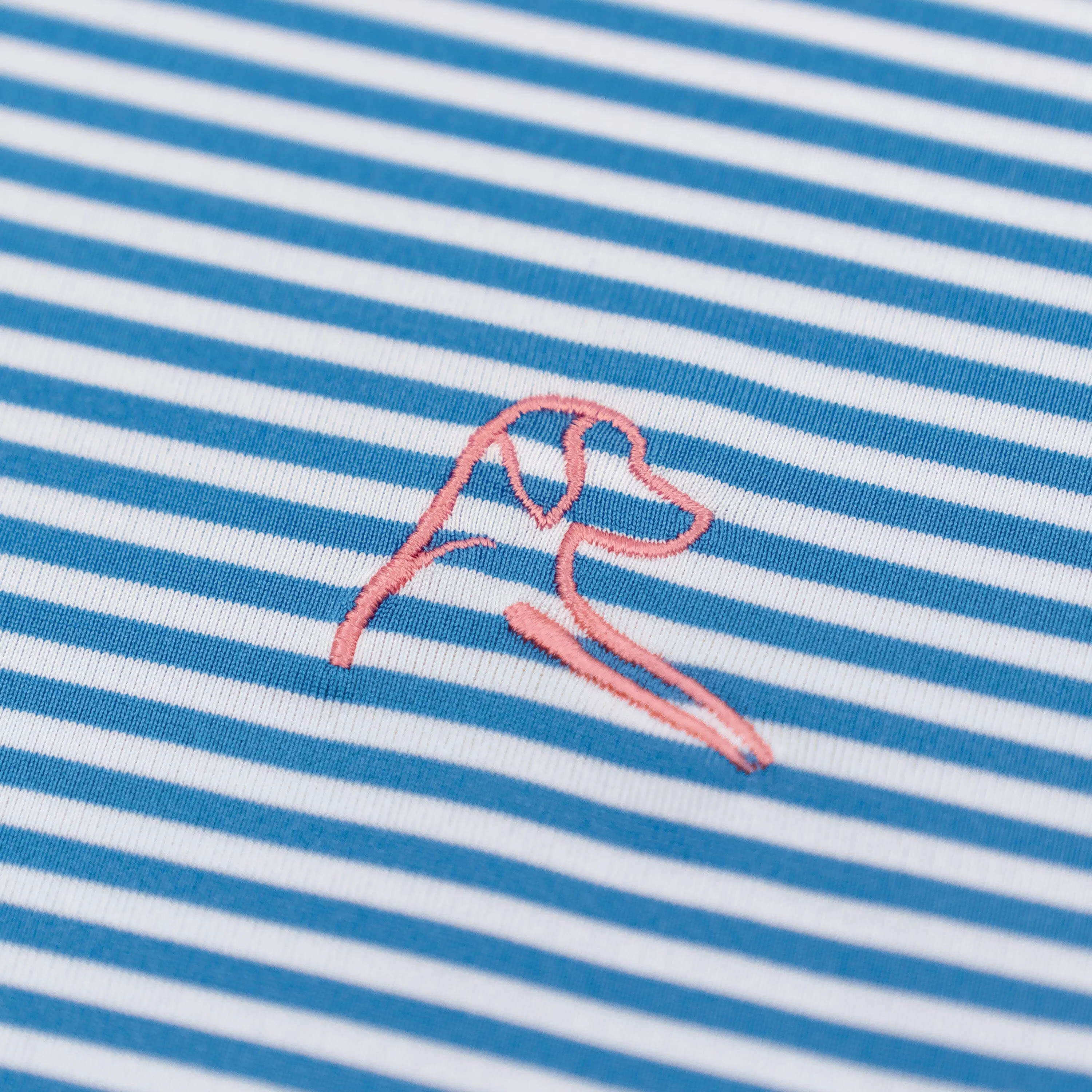 The Birdie Stripe | Performance Polo | The Birdie Stripe - Birdie Blue/White