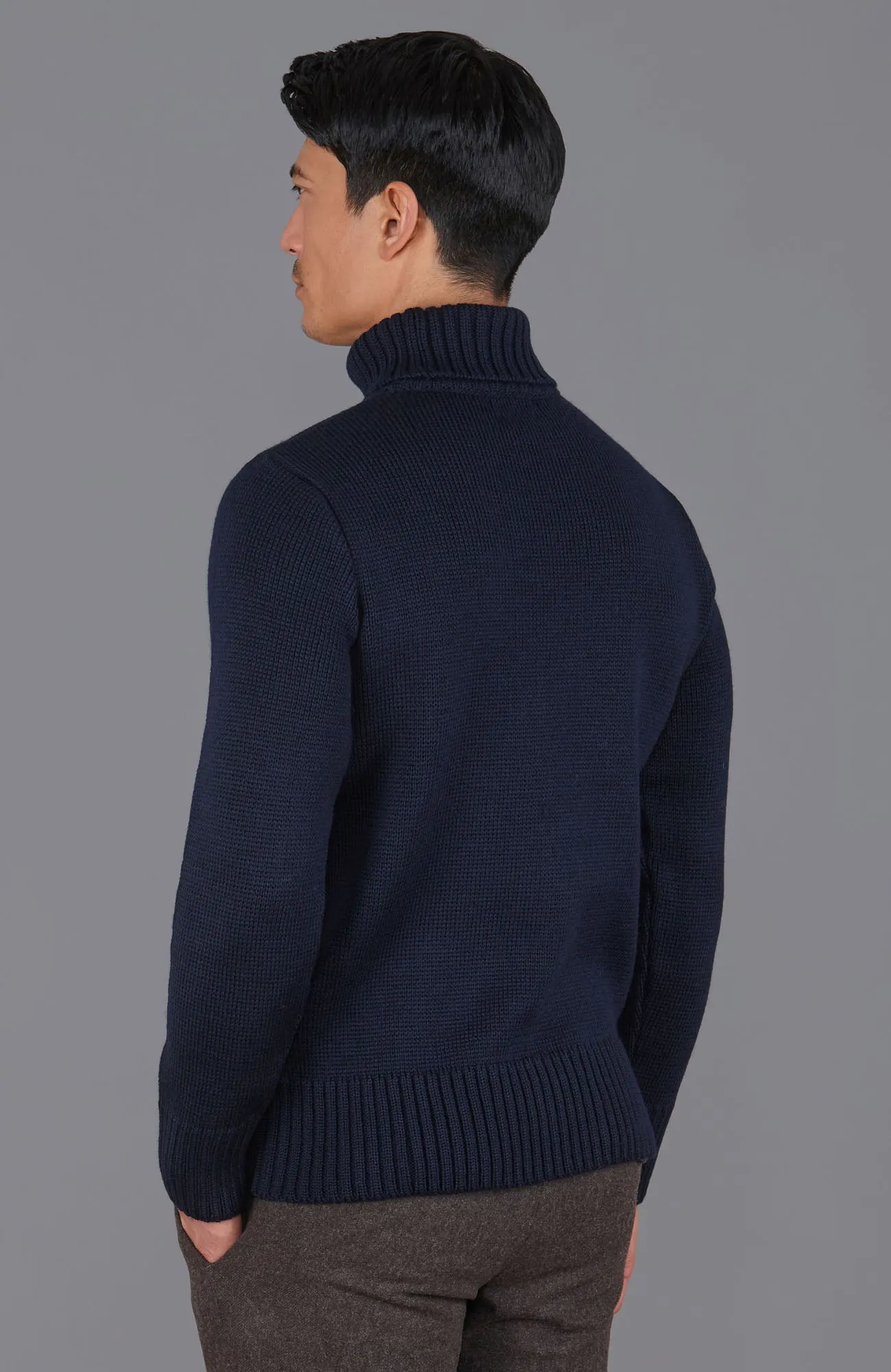 The Fitted Submariner - Roll Neck Merino Wool Jumper