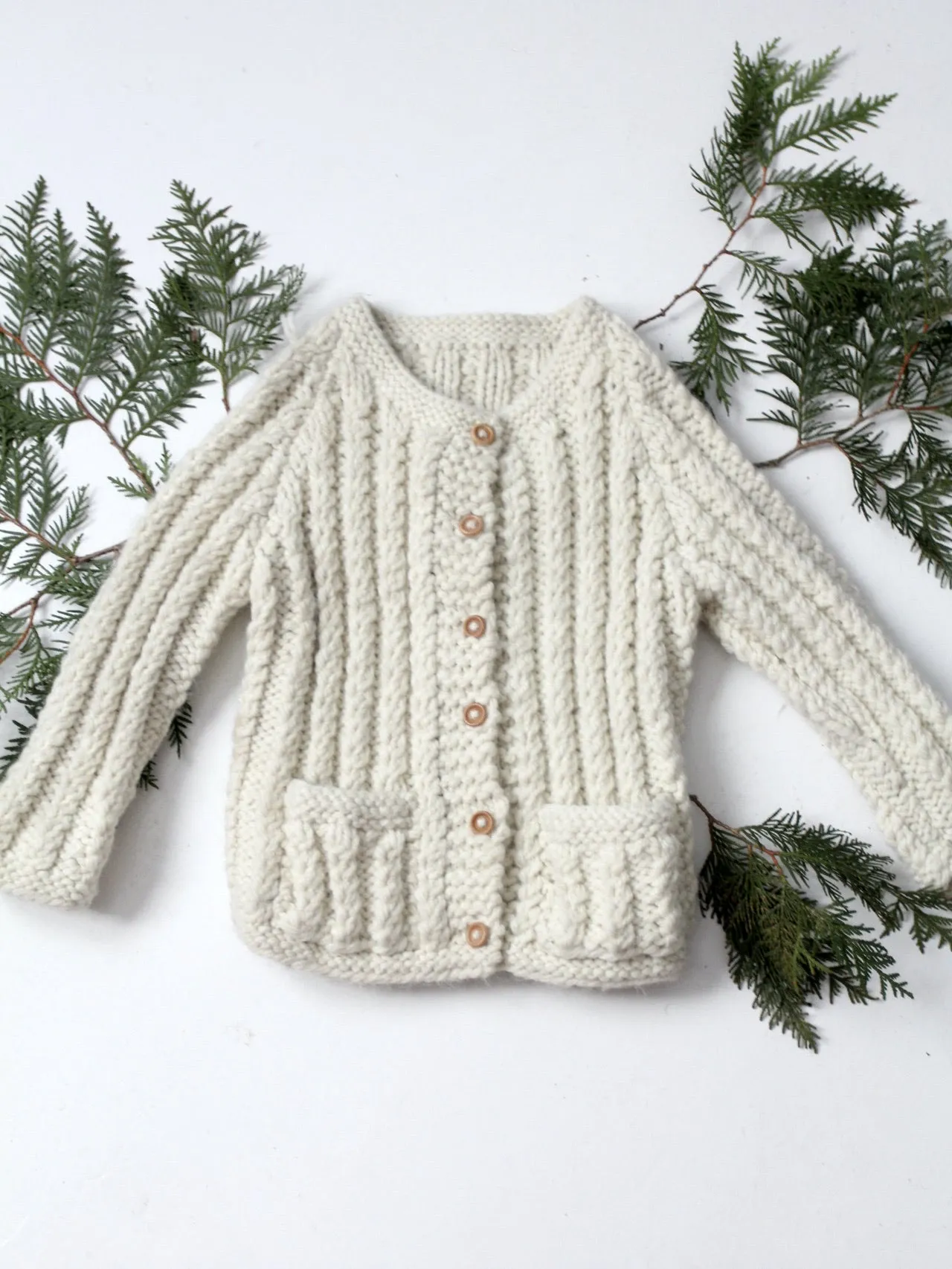 vintage children's hand knit cardigan