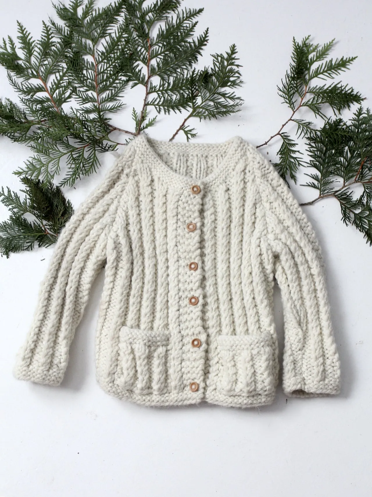 vintage children's hand knit cardigan