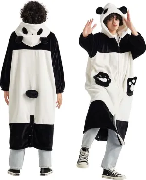 Wearable Shaggy Sherpa Panda Blanket Hoodie