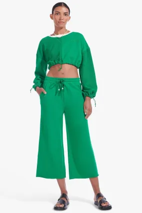 WIDE LEG CROPPED SWEATPANTS | CLOVER