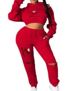 Women wear Korlu Royal Beauty two piece set with Hoodie