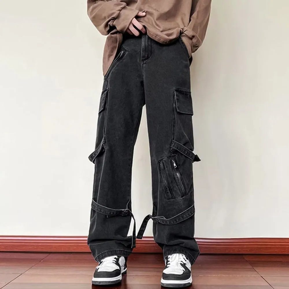 Women&#39;s Men&#39;s Y2K Clothes Jeans Clothing Cargo Pant Wide Leg Flared Denim Pants Streetwear Baggy Jeans Straight Trousers For Men