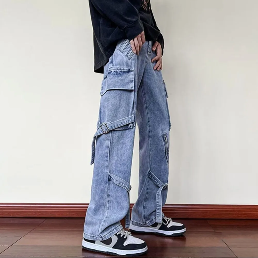 Women&#39;s Men&#39;s Y2K Clothes Jeans Clothing Cargo Pant Wide Leg Flared Denim Pants Streetwear Baggy Jeans Straight Trousers For Men