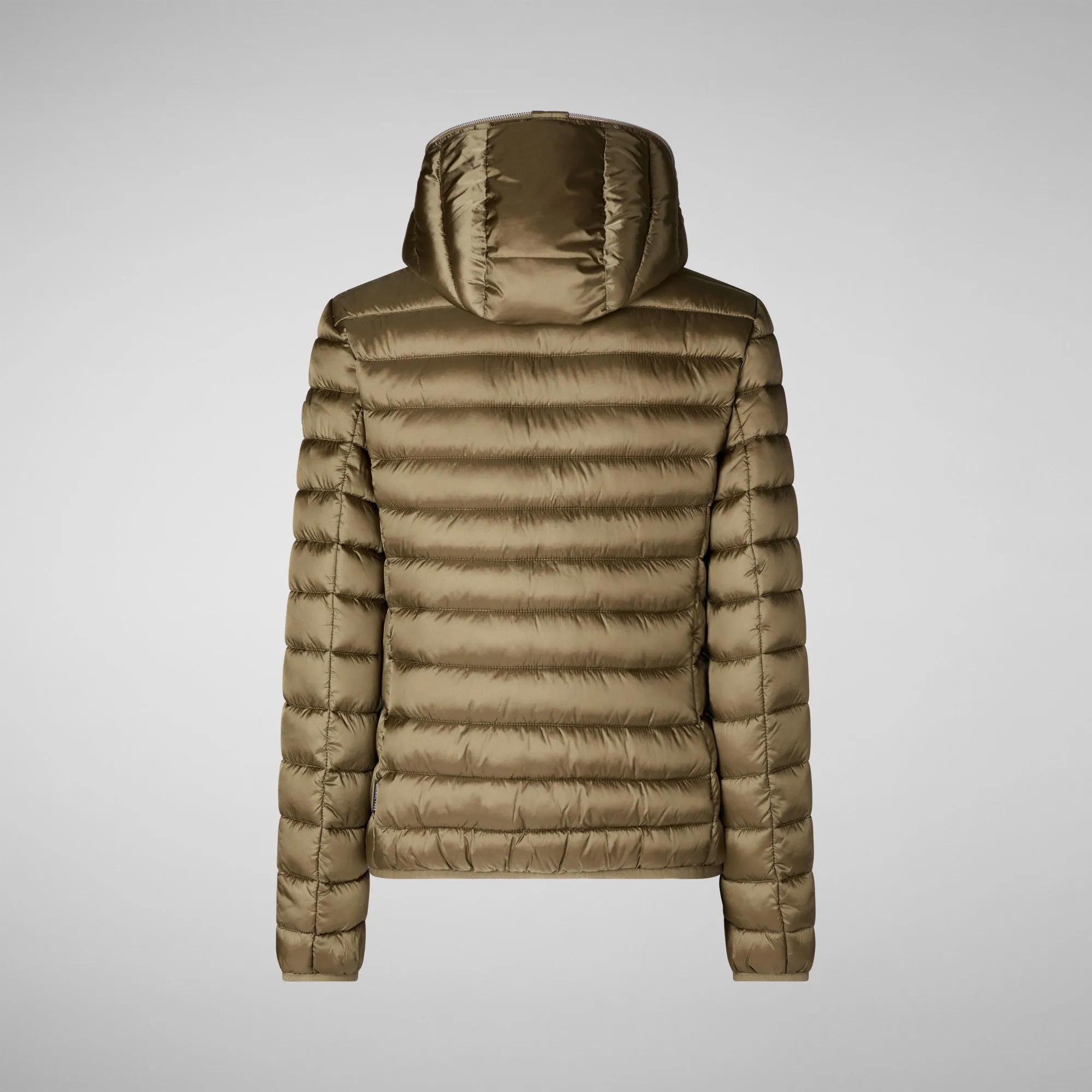 Women's Alexis Hooded Animal free Puffer Jacket in Husk Green