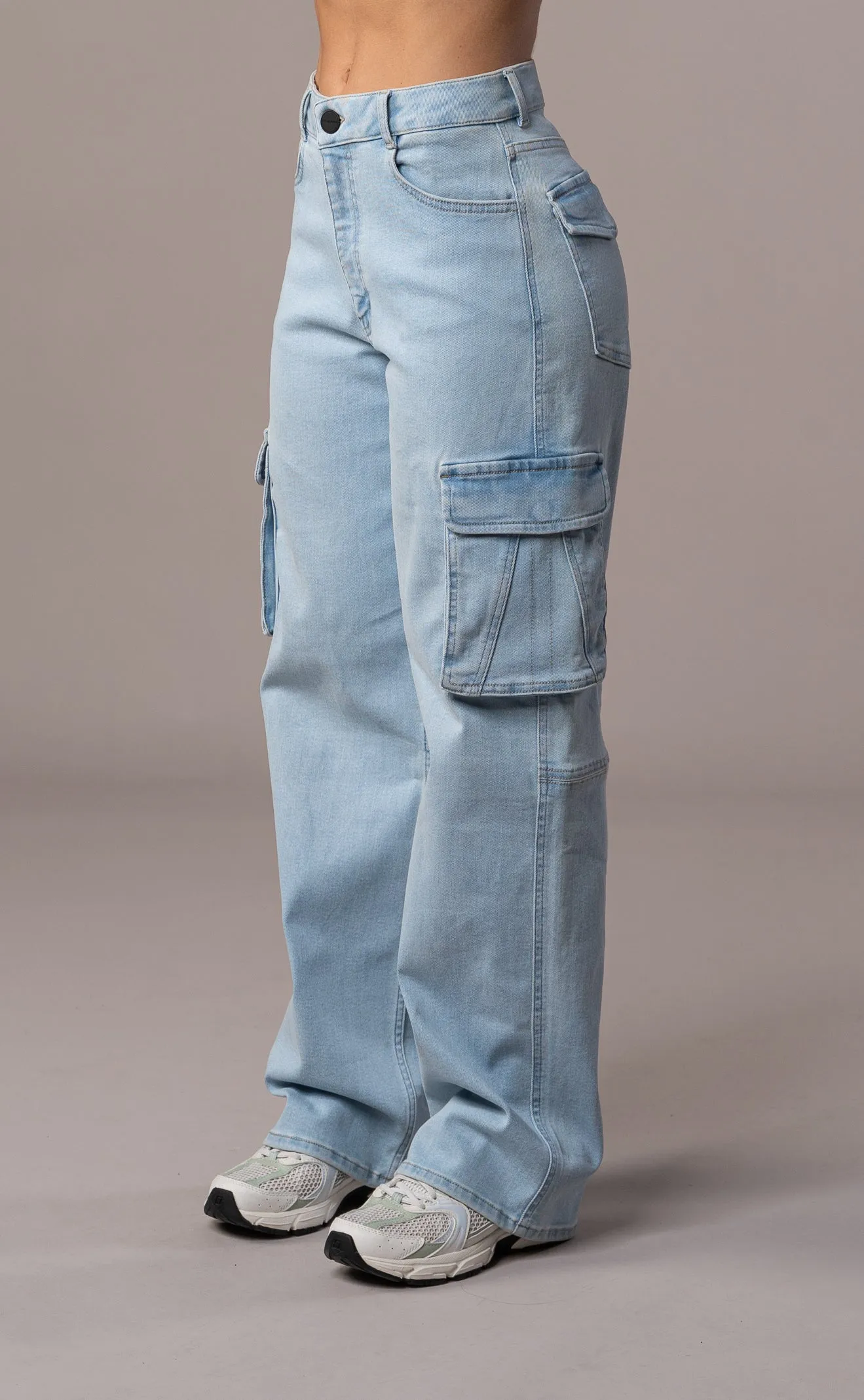 Womens Cargo Fitjeans - Vintage Blue