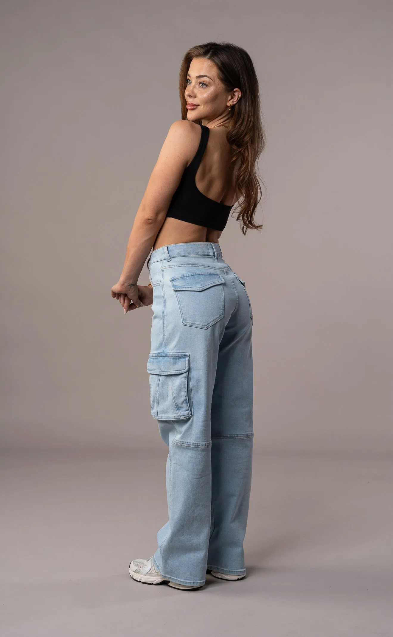 Womens Cargo Fitjeans - Vintage Blue